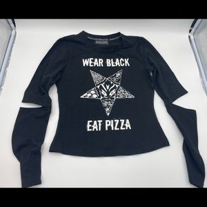 Blackcraft ladies shirt wear black eat pizza